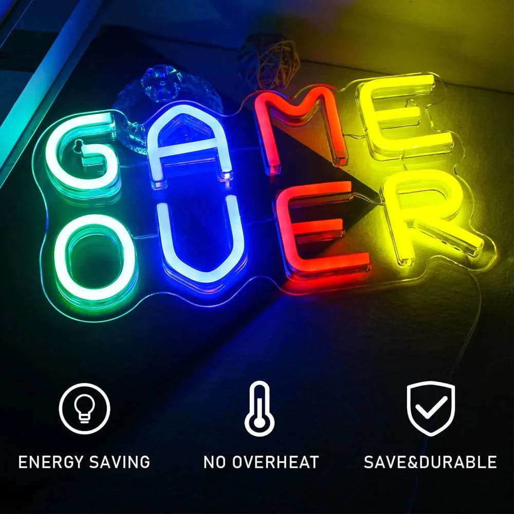 Game Over Neon Sign