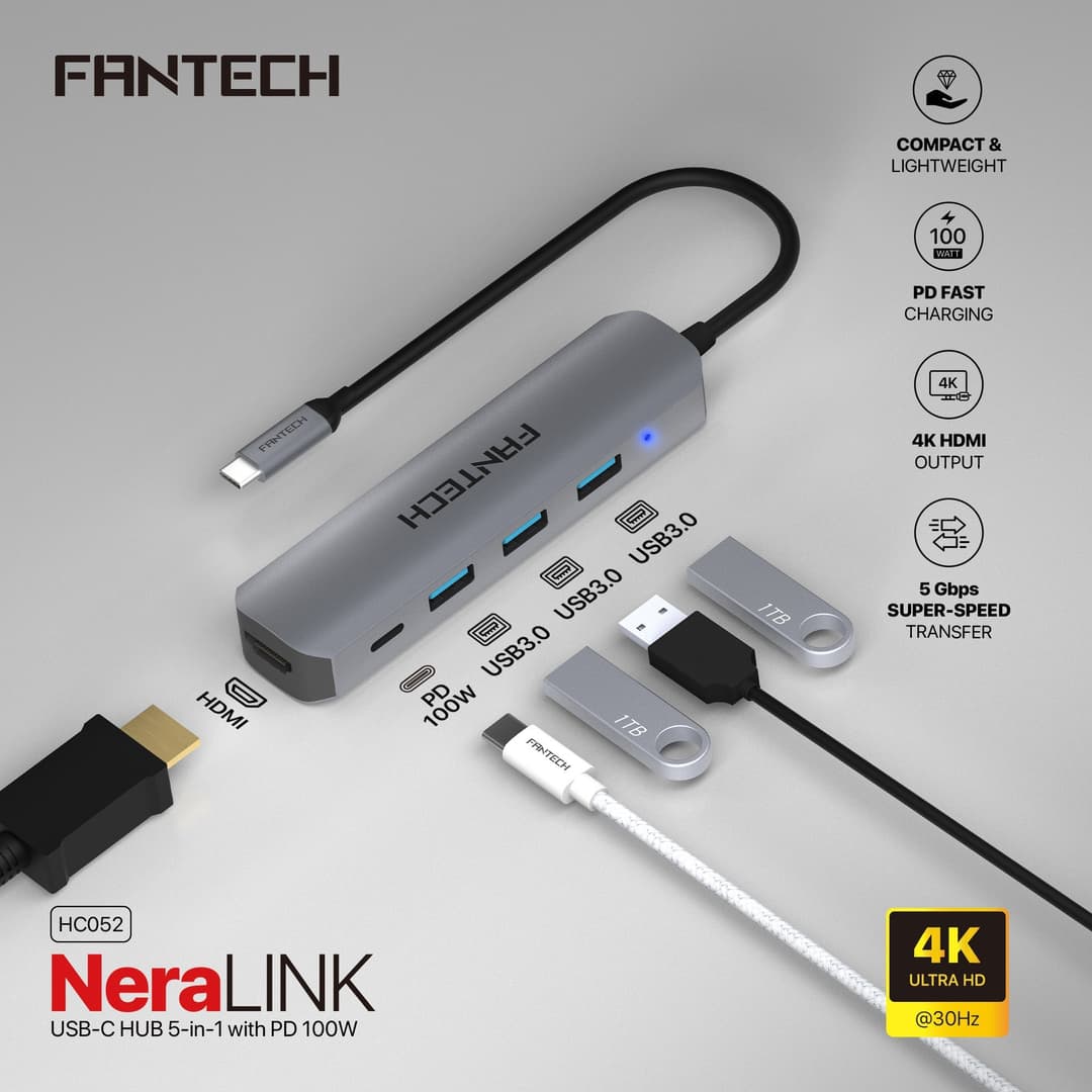 HC052 Converter USB Hub Type C 5 in 1