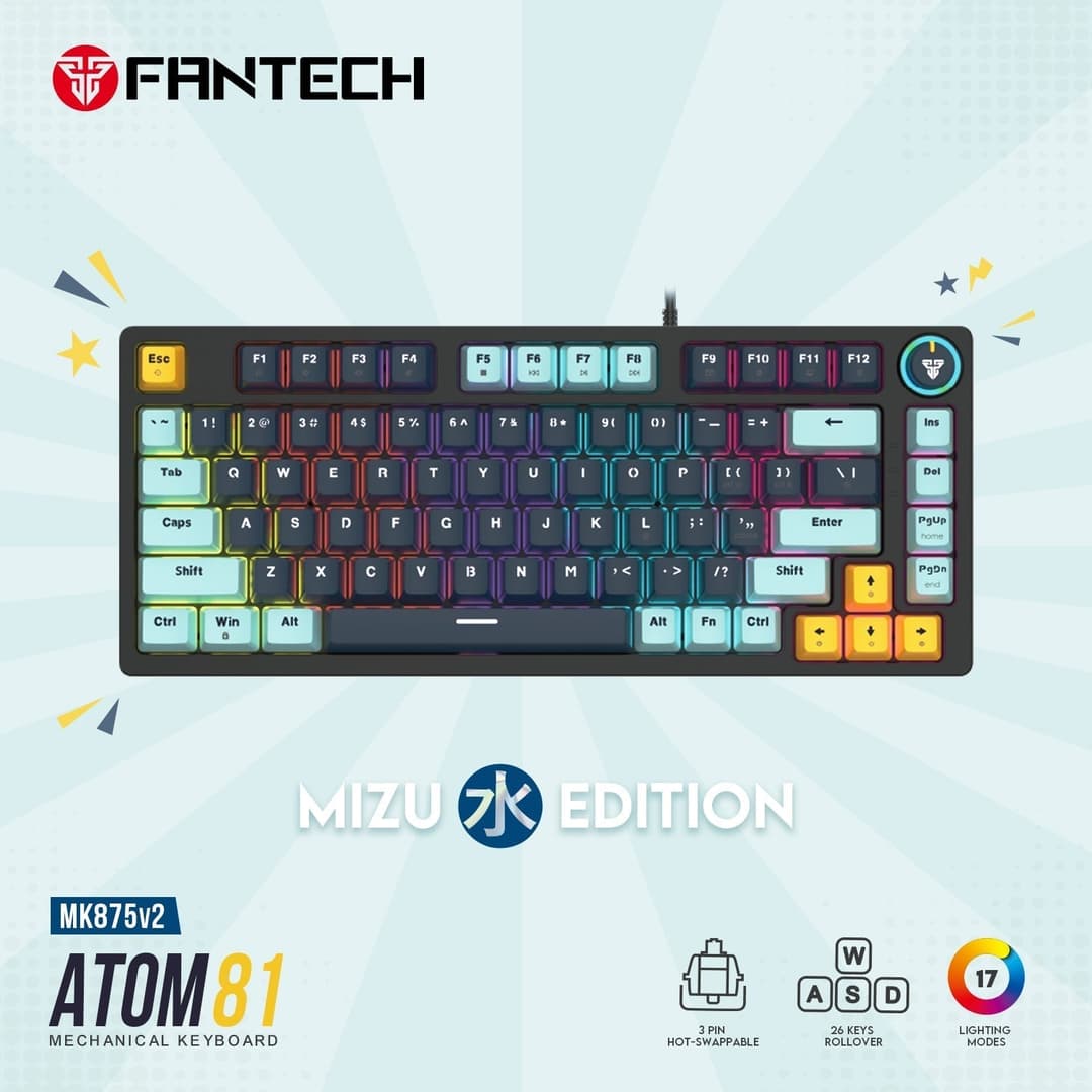 Mk875v2 Atom 81 RGB Mechanical Gaming Keyboard Mizu Edition