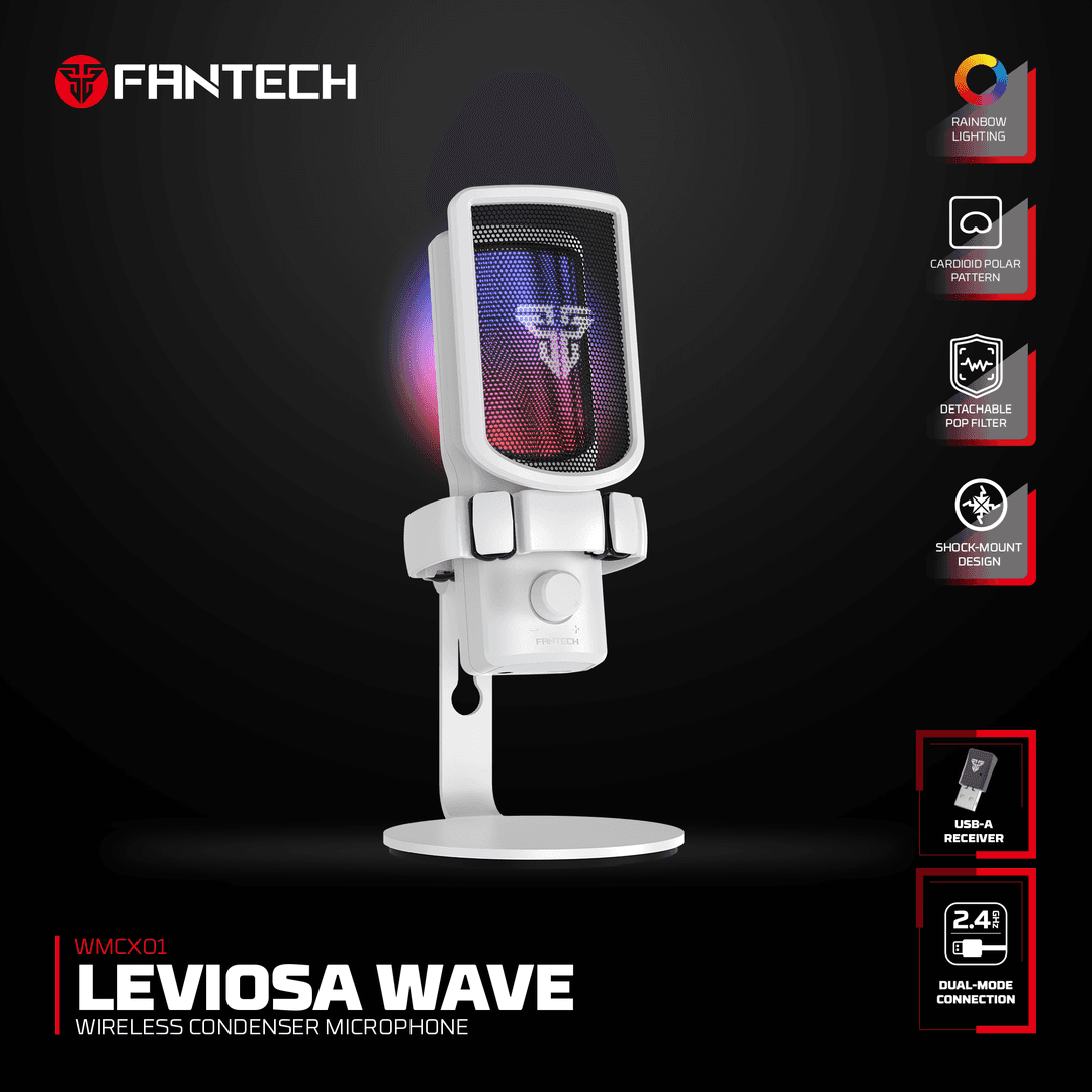 WMCX01 LEVIOSA WAVE ميكروفون مكثف لاسلكي ثنائي الوضع